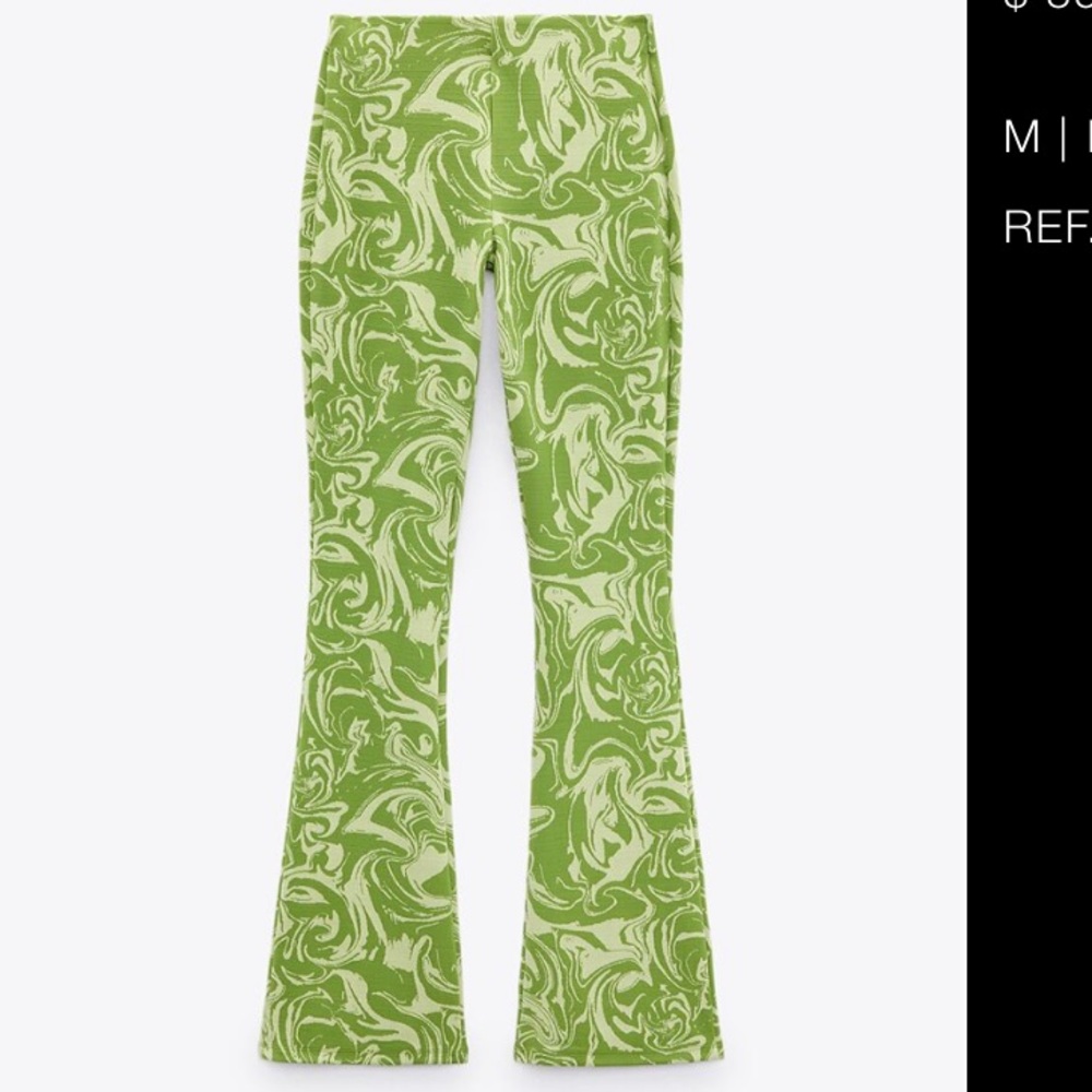 Zara green swirl pants - part of a set